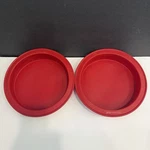 Set Of 2 Kitchenaid Silicone Cake Pan 9 Inch Round Red Baking Bakeware. Fixed Price $15.99.