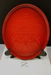 Le Creuset Santa Relief Oval Platter Cerise Red Joyeux Noel 14" 11" New In Box. Fixed Price $86.99.