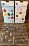 Lot Of (4) Wilton Chocolate Candy & Pretzel Molds Mint Discs Stars Shells New. Fixed Price $7.16.