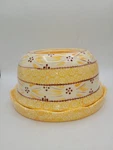 Temptations By Tara Old World Yellow Convertible Serving Set Cake Plate Chip Dip. Fixed Price $20.00.
