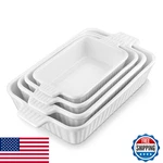 Malacasa Porcelain Bakeware Set, 4 Sizes Ceramic Casserole Dishes For Oven. Fixed Price $73.51.