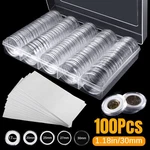100X Coin Holder Capsule Case 30MM Clear For Penny Quarter Dollar W/ Storage Box. Fixed Price $11.48.