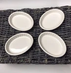 Lot Set Of 4 Tuxton BWK-0502 China Oval Fluted Creme Brulee Dish, 5OZ. Fixed Price $66.99.
