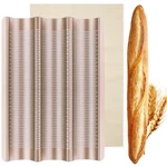 Ilssli Baguette Pan, French Bread Baking 38.5X27.5CMX3.5CM, Rose Golde. Fixed Price $26.25.