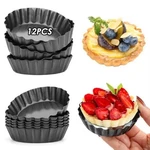 Swetwiny 12 Packs Egg Tart Mold, 3" Mini Pans Removable 3INCH, Black. Fixed Price $21.56.