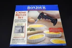 Bonjour Creme Brulee Dessert 5 Pc Set Butane Torch W/ 4 Porcelain Ramekins Nib. Fixed Price $10.99.