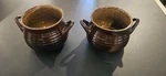 2 Crate & Barrel Brunswick Brown Soup Chili Two Handles Stoneware Bowls. Fixed Price $10.00.