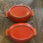 Creuset Cast Iron #20 Au Gratin Casserole Pan Flame Orange Red, Of. Fixed Price $35.00.
