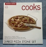 3 - Piece Pizza Stone Set Cooks Nonstick Surface, 12.75 Inch Wide. Fixed Price $18.71.