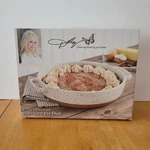 Dolly Parton 1.79 Qt Stoneware Speckled Inch Pie Dish. Fixed Price $30.00.