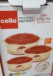 Cello Chef Super 3 Pcs Insulated Hot Pot Casserole Gift Set 500ML, 850ML, 1500ML. Fixed Price $50.08.
