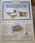 2006 Temp-tations 8-PIECE, Ceramic & Basket Nesting Bakeware Set Nib *lid Flaw. Fixed Price $79.99.