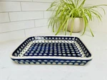 Vtg Zaklady Ceramiczne Peacock Med Rectangular Baker Polish Hand Painted Pottery. Fixed Price $35.95.