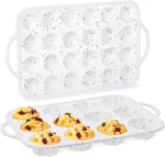Mini Cupcake Pans, Metal Reinforced Fre Silicone Muffin. Fixed Price $23.79.