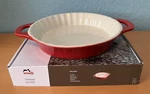 Staub Ceramic 9.4 Pie Dish Cherry Red 1.26 Qt New In Box. Fixed Price $41.99.