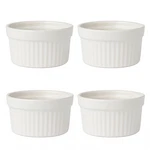 Beille 4PC Oven Safe White Fluted Ceramic Ramekins Baking Supplies, 5OZ Capacity. Fixed Price $14.99.