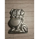 Vintage 1978 Wilton Puppy Dog Cake Pan Aluminum Mold 502-7636 15 Inch Bow. Fixed Price $25.00.