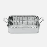 Cuisinart Chef's Classic Stainless Cookware 16" Rectangular Roaster With Rack. Fixed Price $63.99.