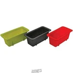 Starfrit Set Of 3, Silicone Mini Loaf Pans, Green/red/gray. Fixed Price $17.99.