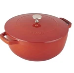 Staub Cast Iron Dutch Oven, 3.75QT, Serves 3-4, Made In France, Cherry. Fixed Price $89.99.