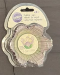 Wilton Shaped Flower Baking Cups Purple/green Liner 24CT New. Fixed Price $9.00.