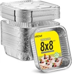8X8 Aluminum Foil Pans With Lids, 25 Pack, Disposable Baking For Cake Cookin. Fixed Price $27.01.