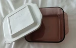 Pyrex 222-R R-8 Amethyst Purple Glass Baking Casserole Dish W/ 222-PC Lid 8X8X2". Fixed Price $29.99.