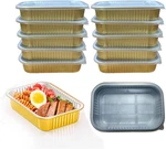 Aluminum Foil Pans With Lids 10PACK Heavy Duty 2LB Small 8.5" 6" Dispos. Fixed Price $24.89.