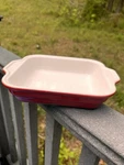 Emile Henry France Red Ceramic Rectangular Baker 96.16 9X7 Casserole Dish. Fixed Price $34.99.
