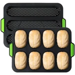 Topzea Set Of Silicone Baguette Pan, Nonstick French 12.2"X9.2", Black. Fixed Price $31.99.