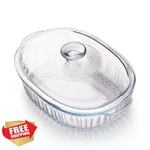 Nutriups Oval Glass Casserole Dish With Lid 1.9QT Oven Safe. Fixed Price $40.99.