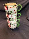 Temptations By Tara Seasonal Mugs In Holder. Fixed Price $35.00.