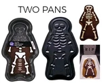X2 Wilton Halloween Skeleton Cake Pan Mold Bones Coffin Casket Skull 13" 2105892. Fixed Price $34.99.