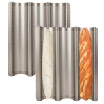 2-PACK Baguette Bread Pan, 3-SLOT Nonstick French Baking Tray, Heavy-du.... Fixed Price $35.06.