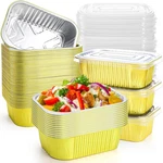 50 Pack 1.5LB Small Aluminum Pans With Lids Foil Baking Tins To Go Containers. Fixed Price $25.39.