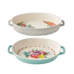 Pioneer Woman Sweet Romance Blossoms 2PC Oval Ceramic Floral Baking Dish New. Fixed Price $59.00.