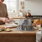Nordic Ware Gingerbread House Cake Pan Holiday Christmas Aluminum 9 Cup. Fixed Price $30.01.