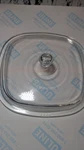 Vintage Pyrex P-9-C-1 Clear Glass Squared Lid. Fixed Price $9.99.