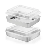 Herogo Baking With (2 Pans + Lids), 7 X 9 Inch Stainless Steel Nons.... Fixed Price $27.76.