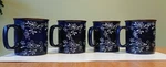 Temp-tations By Tara Floral Lace Dark Cobalt Blue Coffee Mugs Unused Set 4. Fixed Price $42.00.