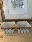Anthropologie Bistro Tile Stoneware Mon Cheri Berry Basket Set Of 2. Fixed Price $50.00.
