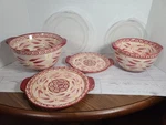 Temp-tations Presentable Ovenware Old World Ceramic 2 Bowl Set W/ Lids & Plates. Fixed Price $29.99.
