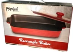 Parini Rectangle Bakeware Lid Red Ceramic Nib New Non-stick Casserole 9"X14". Fixed Price $24.99.