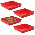 4 Pack 7.5X7.5 Inch Non Stick Silicone Square Cake Pans For Brownie Cornbread. Fixed Price $26.78.