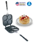 Perfect Double Sided Pancake Maker 4 Round Molds Eggs Crepe Flip. Fixed Price $39.95.
