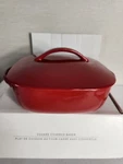 Williams Sonoma Essential Stoneware 9" Square Covered Baker W/ Lid & Box. Fixed Price $59.99.