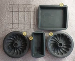 Smartware Silicone Bakeware 5 Piece Set Bundt Tube Loaf Cake Pan Rack Gray Lot. Fixed Price $29.99.