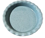 Paula Deen Robin's Egg Blue Speckled Stoneware Pie Plate 11.25" W/ Ruffled Edge. Fixed Price $20.50.