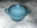 Nwt Le Creuset Stoneware Mini Cocotte 8OZ/250ML Caribbean Color!. Fixed Price $34.98.