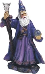 4" Purple Wizard With Magic Wand Glass Ball Statue Fantasy Decoration Figu. Fixed Price $45.94.